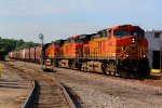 BNSF 5640 3 units lead a Sb grain train.